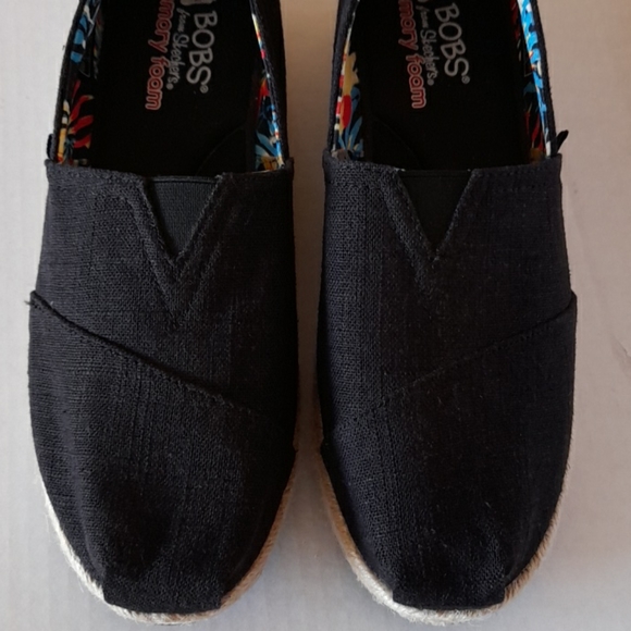 Bobs By Skechers Memory Foam Slip On Spadrille Pla - Picture 2 of 9